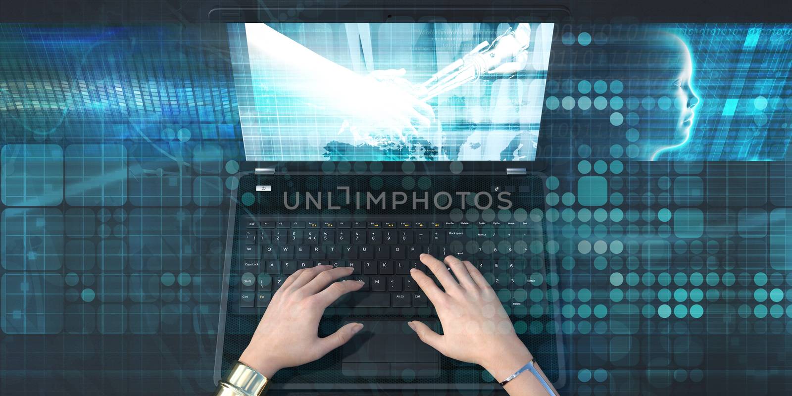 Accessing the Internet on a Laptop Background Concept