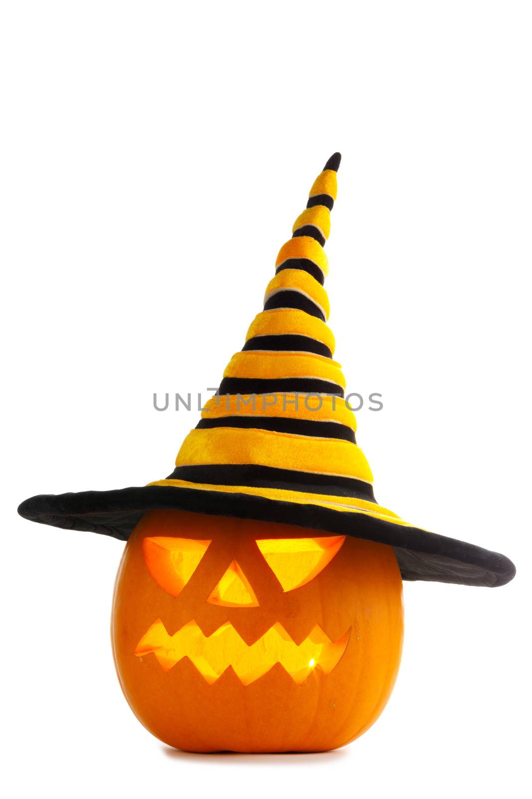 Halloween pumpkin with witches hat by Yellowj
