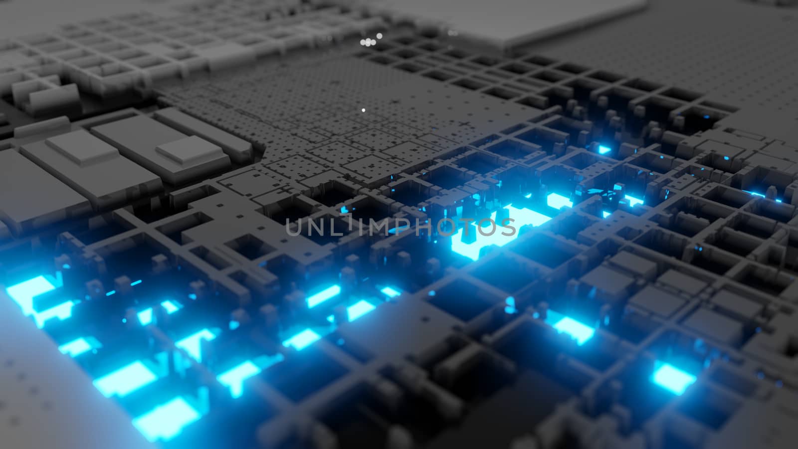 3d render Abstract Technology Background With Cubes by cherezoff