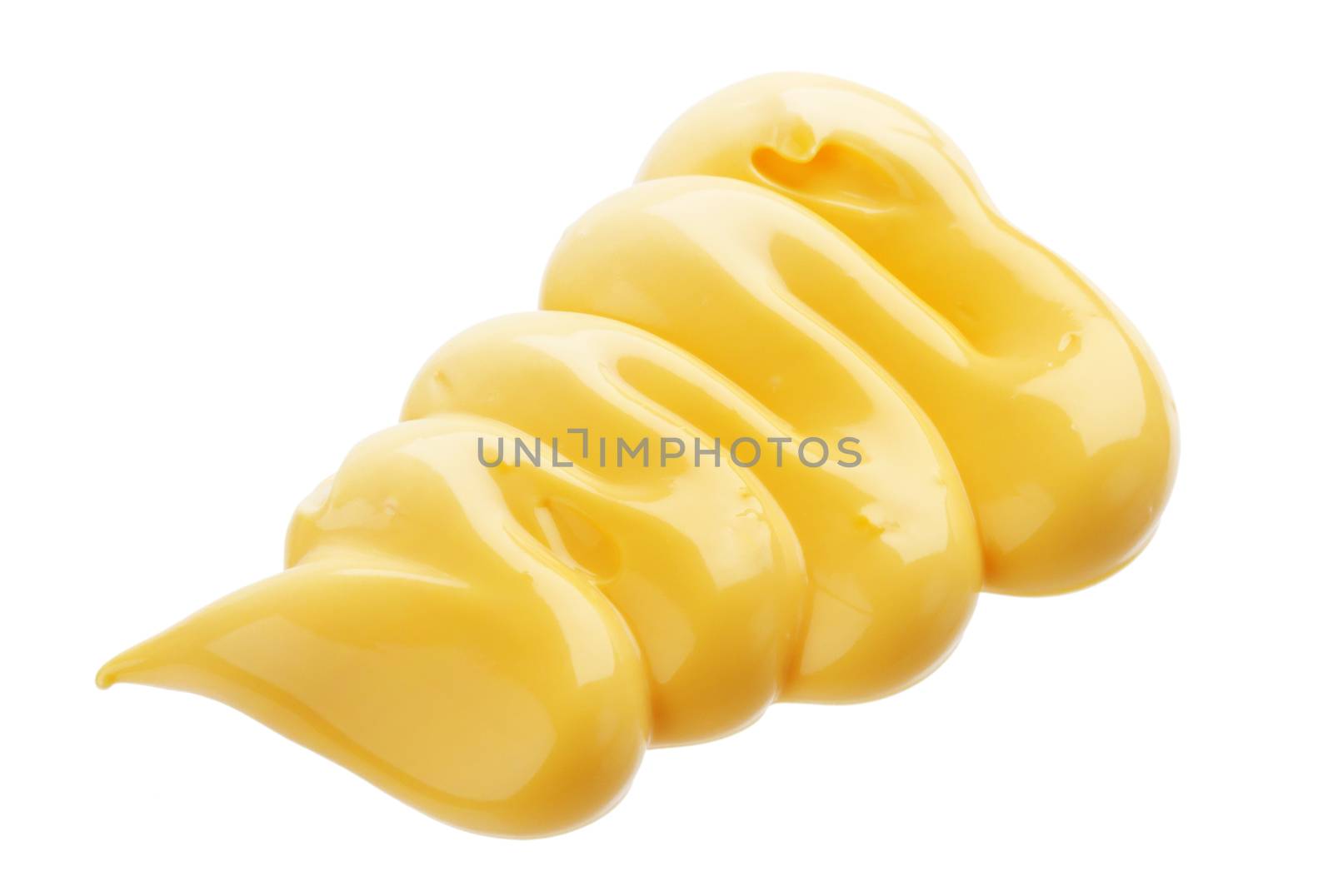 Handful of mayonnaise sauce isolated on white background with clipping path