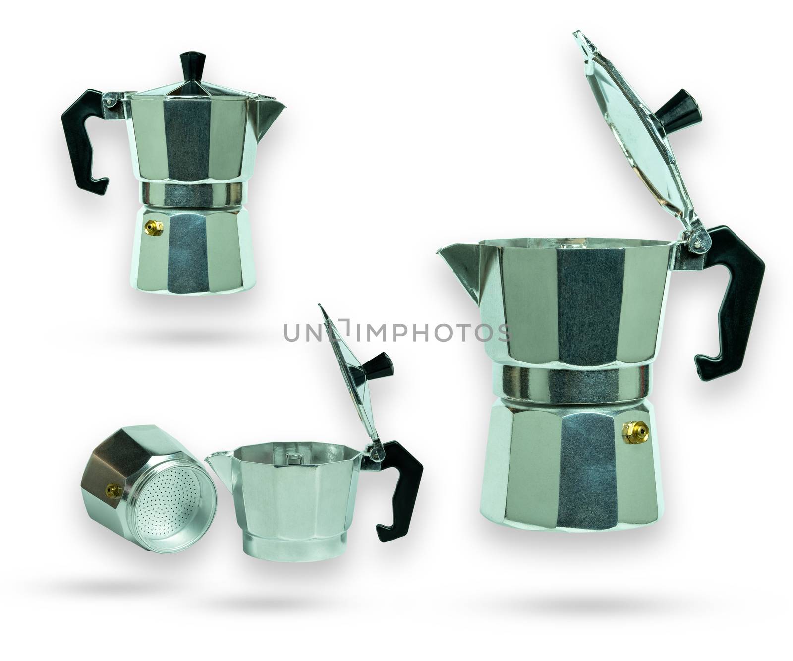 Set of mokapot. Equipment for make a coffee. Isolate and clippin by SaitanSainam