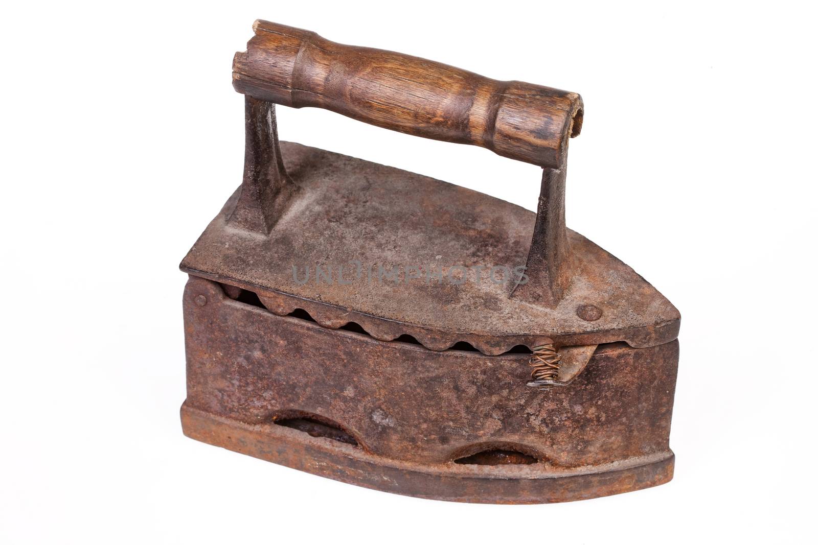 Old rusty iron on isolated background