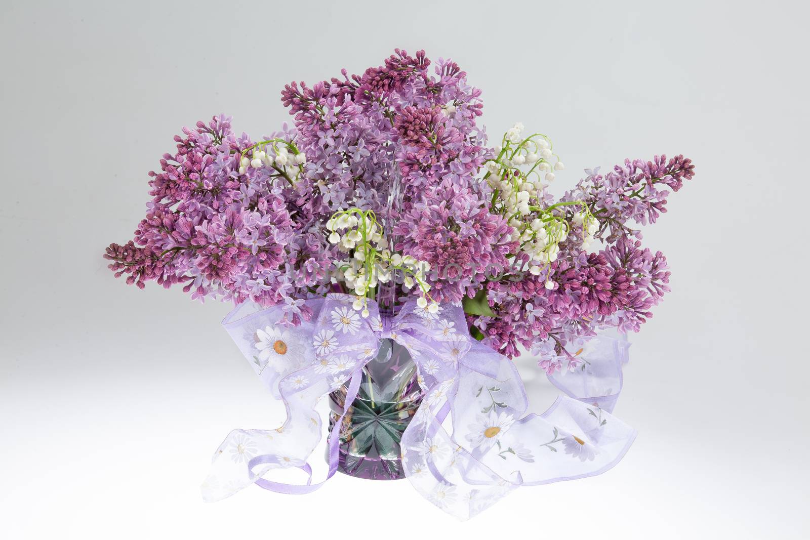 Bouquet with flowers on a studio background