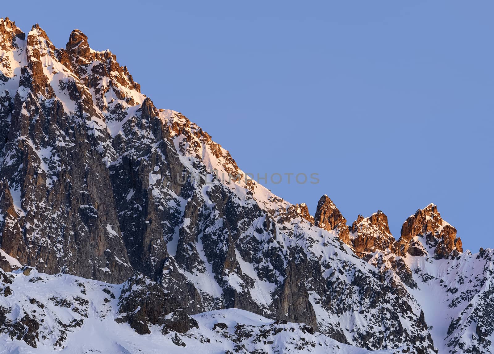The beautiful snow covered mountains around Passo Tonale in winter, Italy.