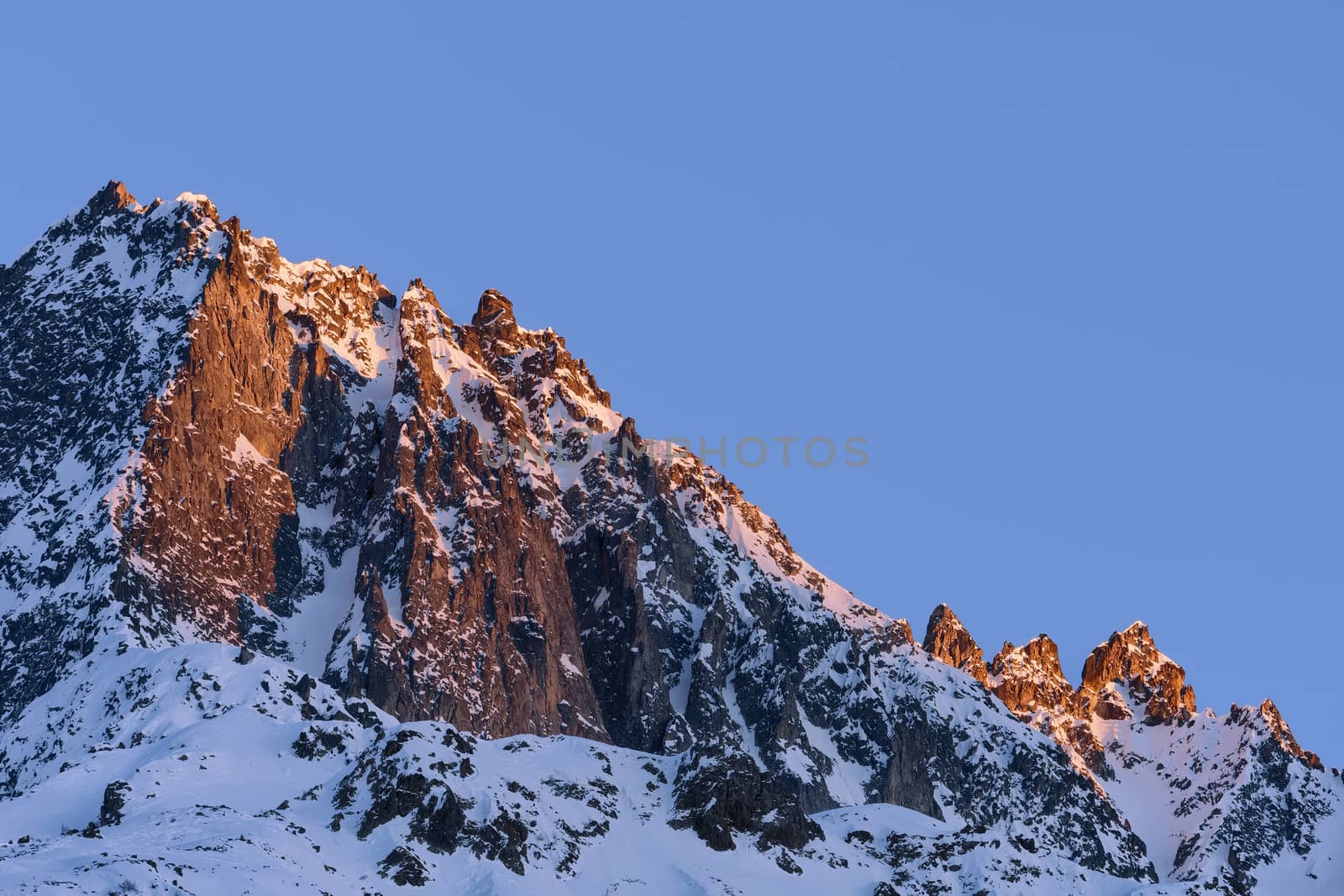 The beautiful snow covered mountains around Passo Tonale in winter, Italy.