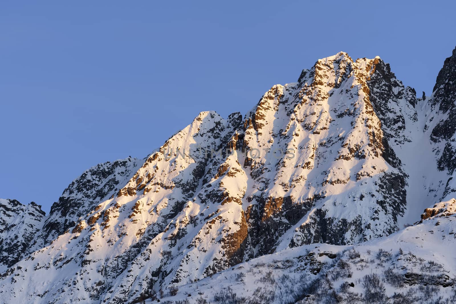 The beautiful snow covered mountains around Passo Tonale in winter, Italy.