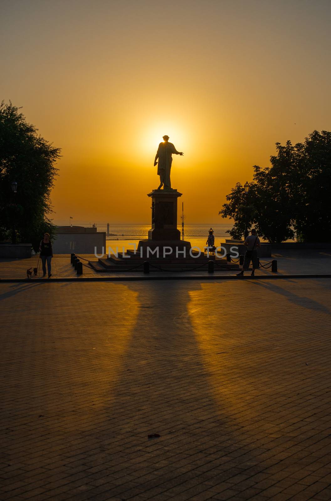 Odessa, Ukraine - 06.19.2019. Summer Dawn on Primorsky Boulevard in Odessa, Ukraine