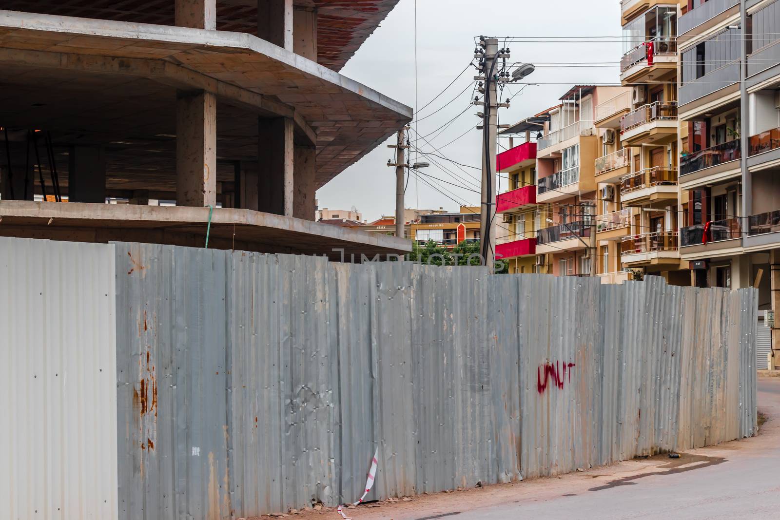 a shoot from construction site - there is few buildings. photo has taken from izmir/turkey.