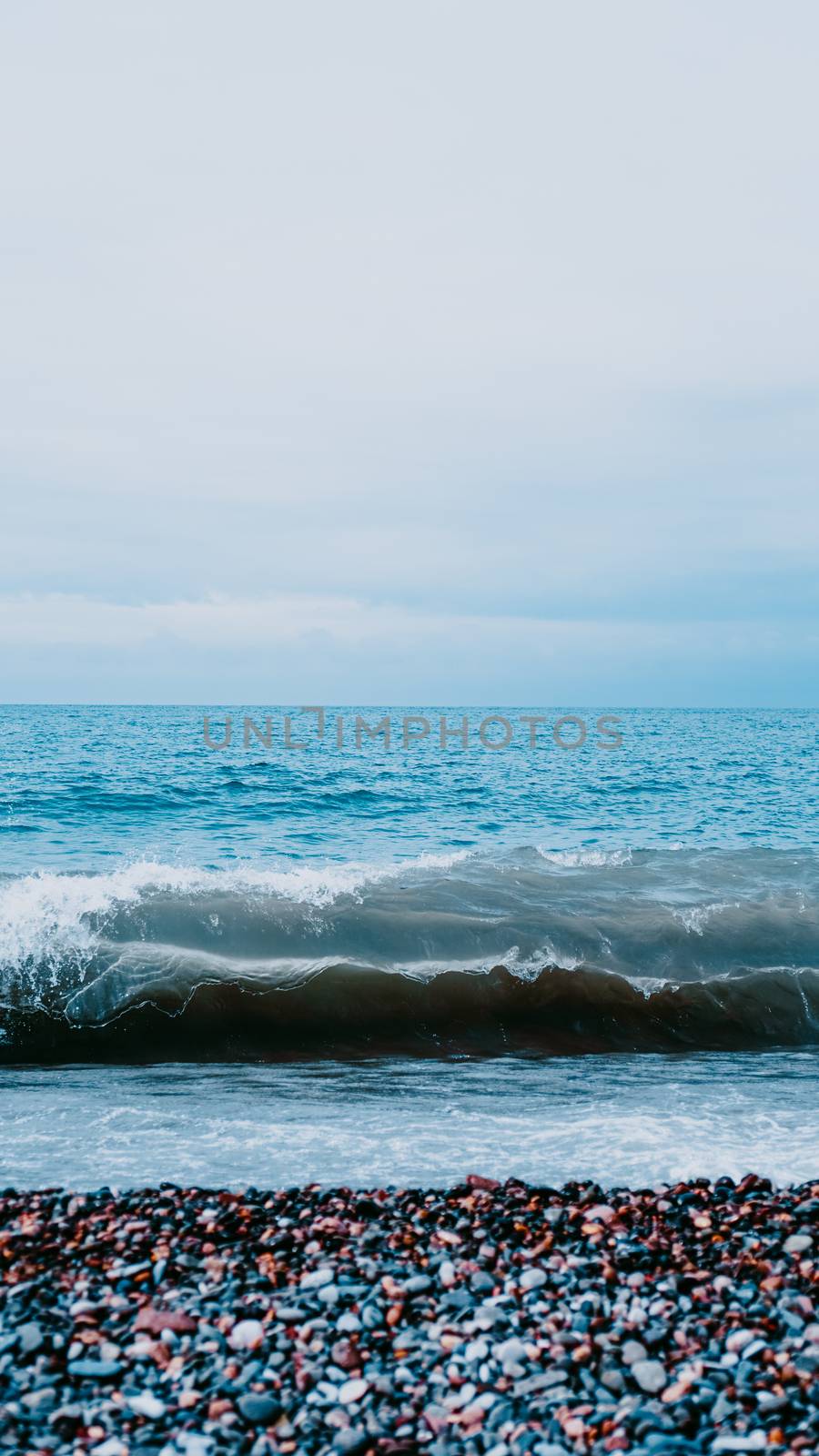 Vertical view of sea. Perfect for vertical wallpaper. Meditation on the sea by natali_brill