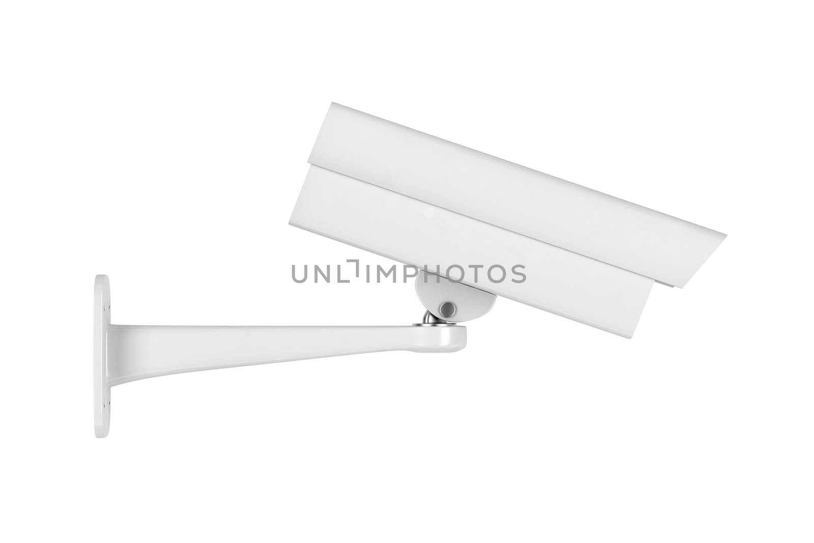 Side view of CCTV camera, isolated on white background