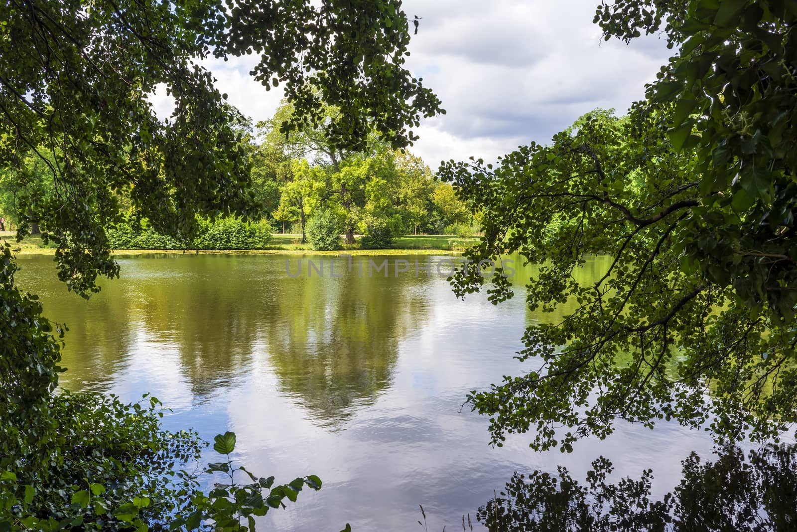 Lake of Schlossgarten Charlottenburg in Berlin by ankarb