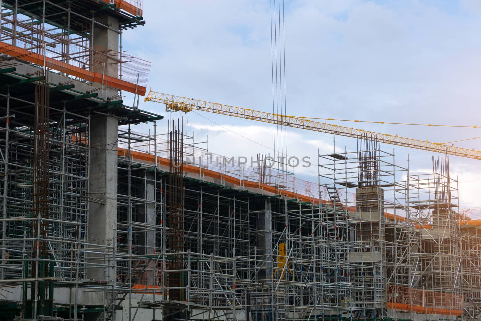 Steel structure In the construction site is under construction by pkproject