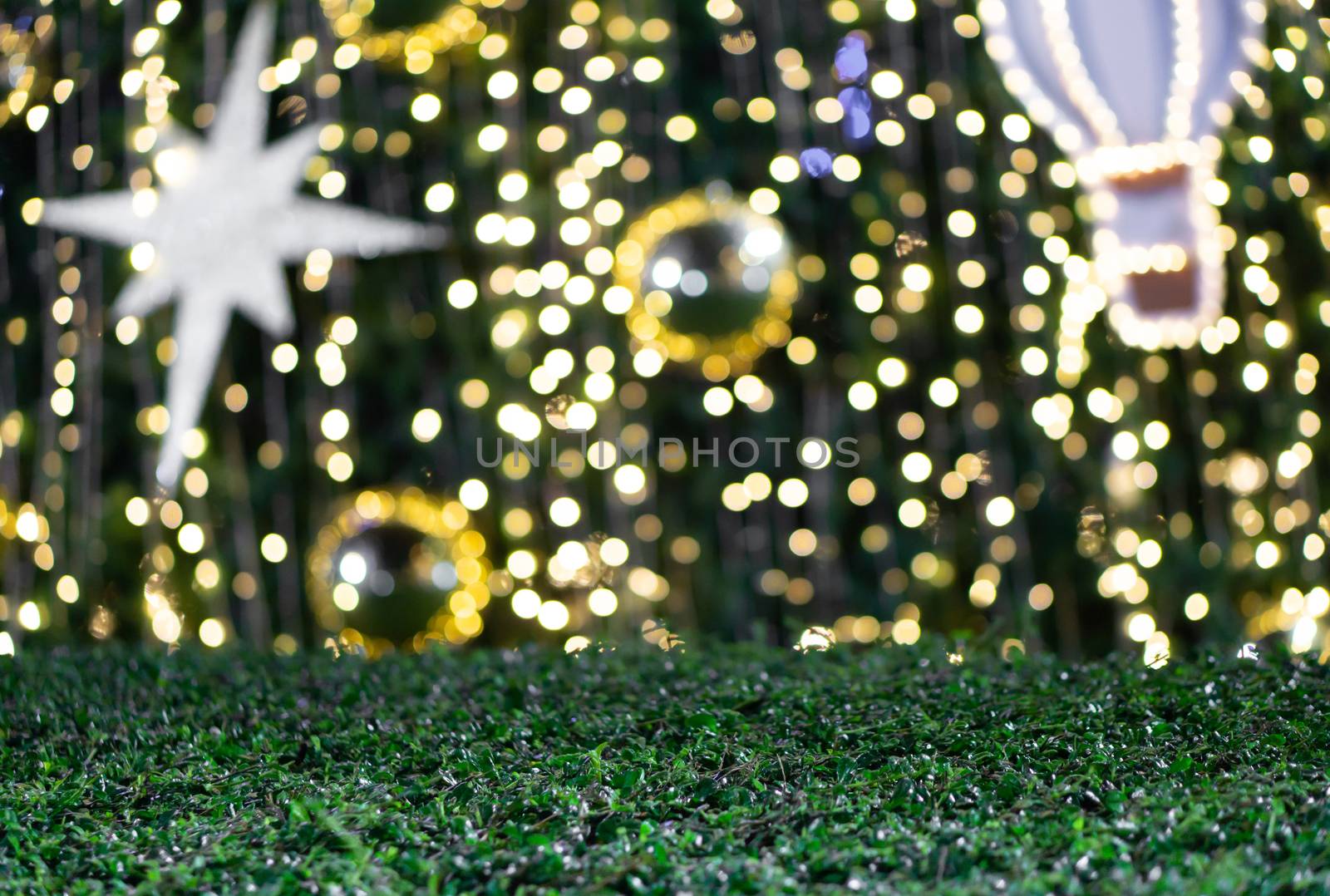 Blurred Bokeh Glitter Christmas, Xmas Holiday. by pkproject