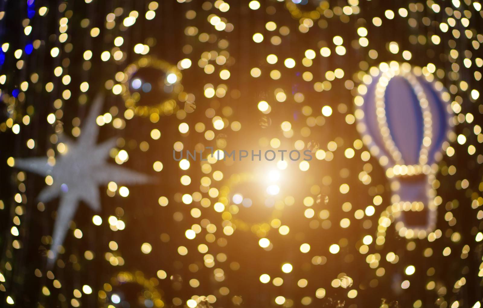 Blurred Bokeh Glitter Christmas, Xmas Holiday. by pkproject