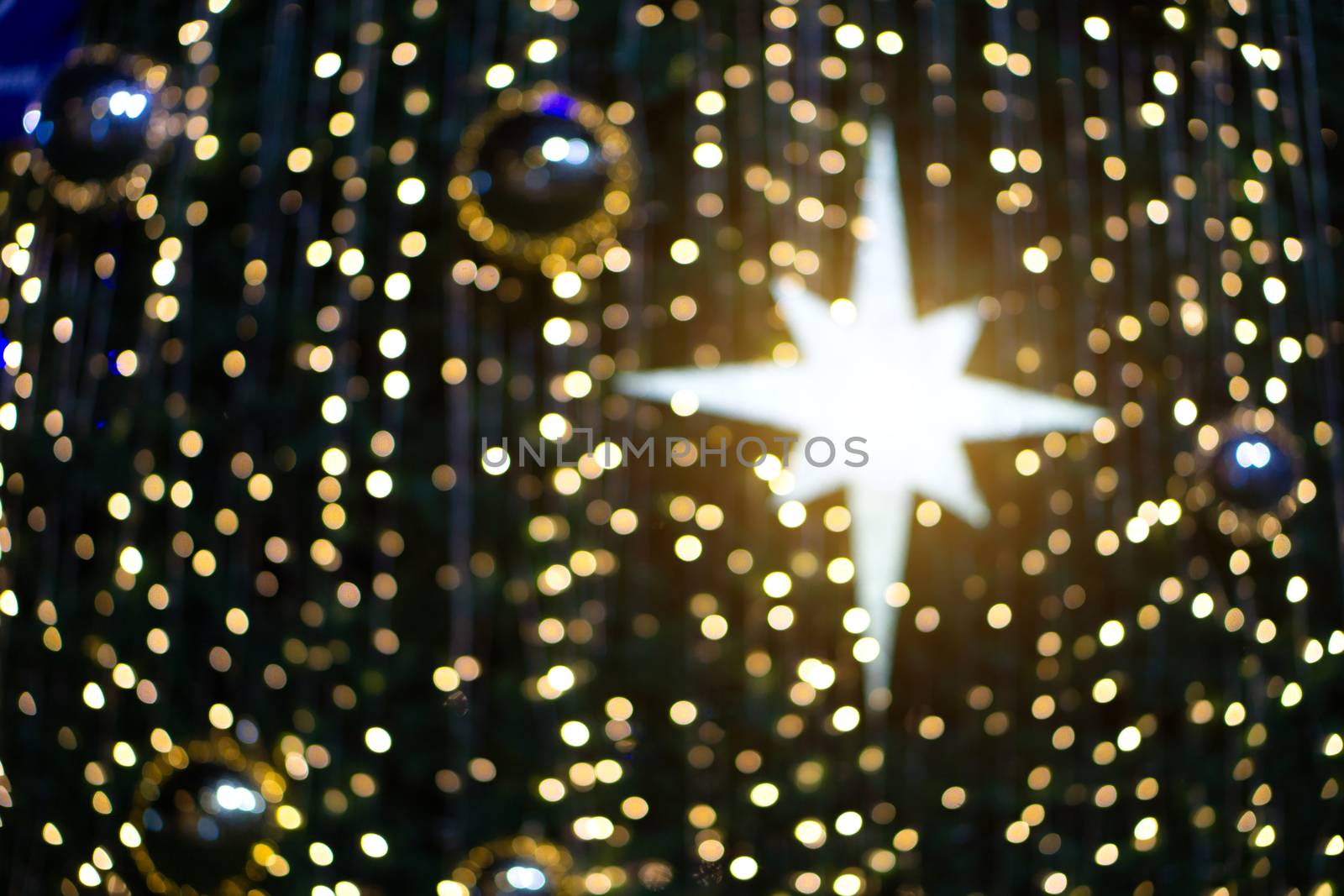 Golden Abstract Blurred Bokeh Glitter Christmas, Xmas Holiday.