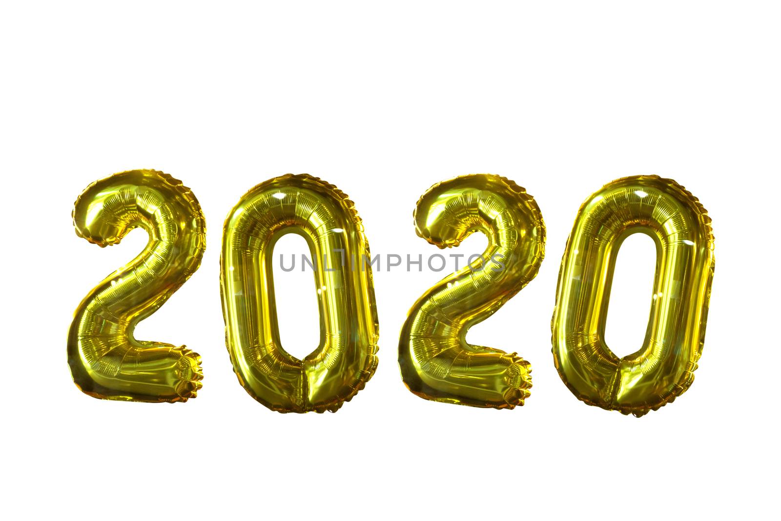 2020 air balloon isolated on white background - Happy New Year 2020.