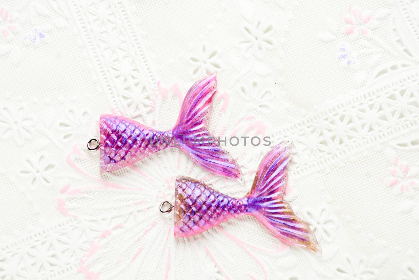 Mermaid tail glitter resin keychain charms
