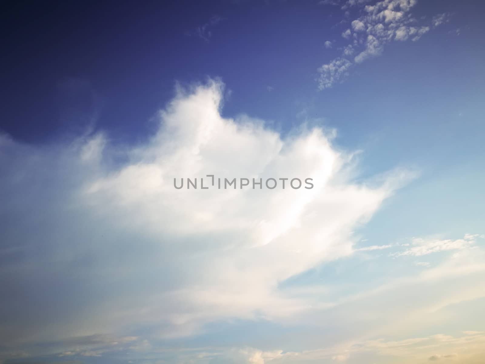 Blue sky with clouds, blue sky background. 
