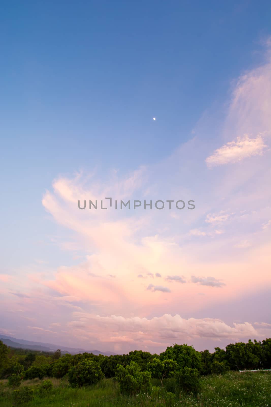 Clouds in blue sky in a clear day