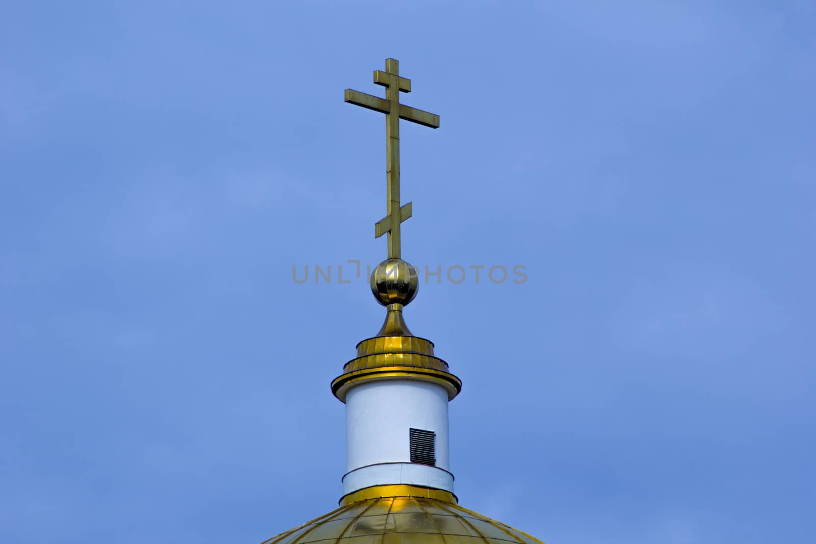 Orthodox cross on the building against the sky. by Igor2006