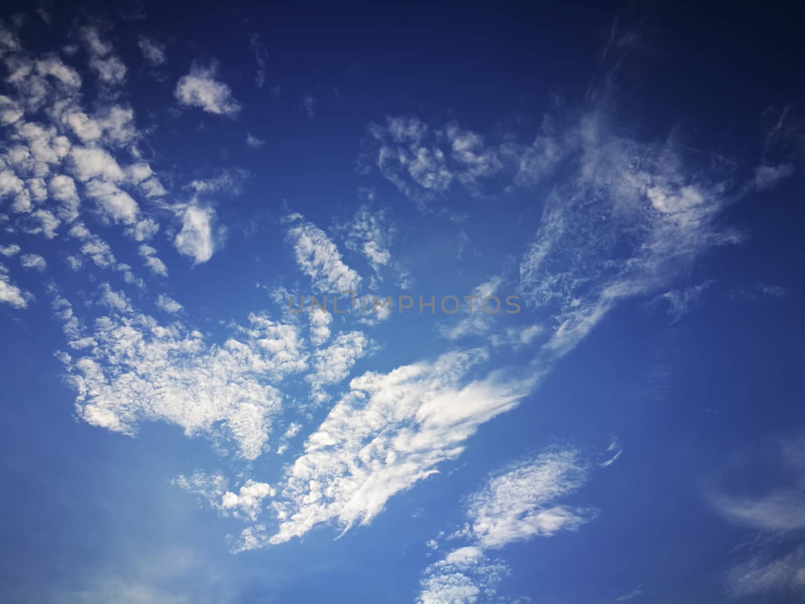 Blue sky with clouds, blue sky background. 
