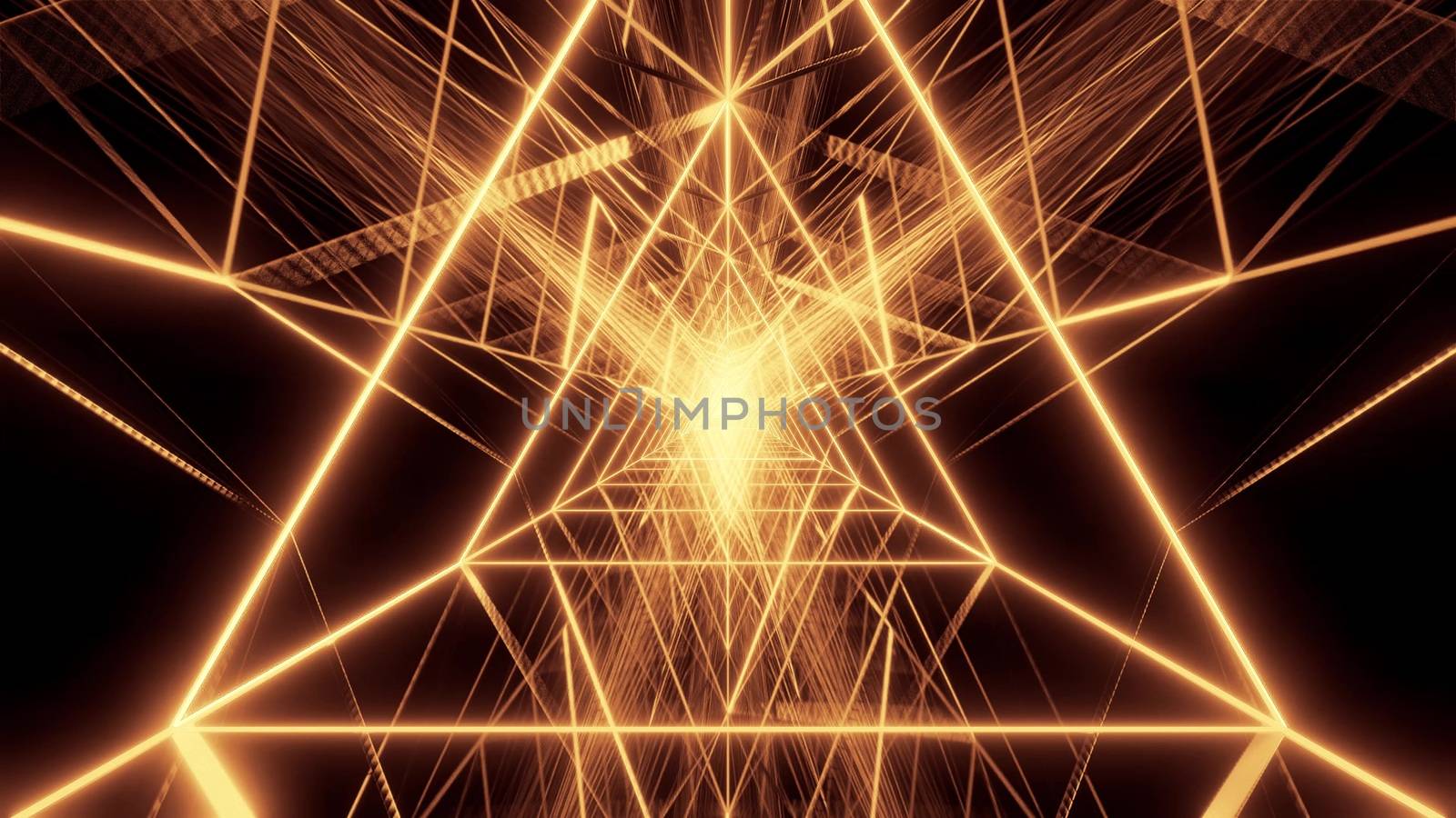 abstract golden triangle wireframe design 3d rendering background wallpaper by tunnelmotions