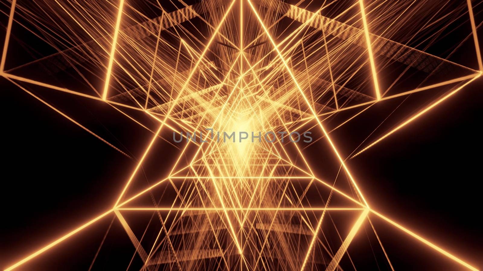 abstract golden triangle wireframe design 3d rendering background wallpaper by tunnelmotions