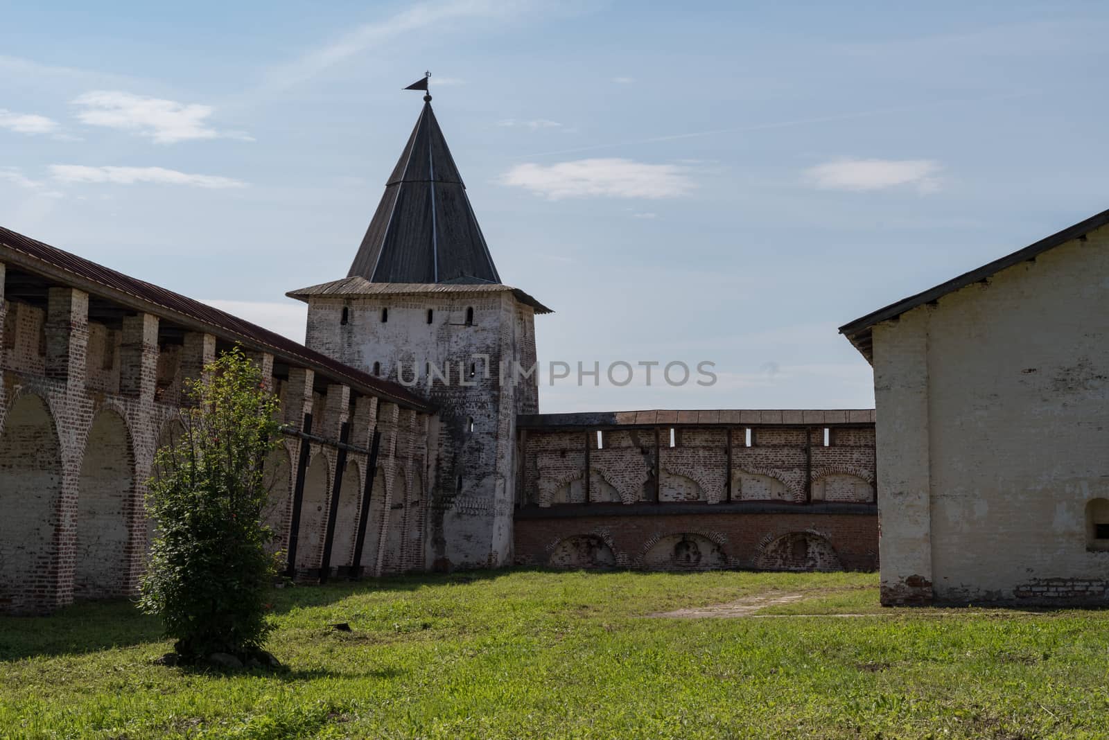 Svitochnaya tower. Kirillo-Belozersky monastery. Monastery of the Russian Orthodox Church, located in the city of Kirillov, Vologda region.