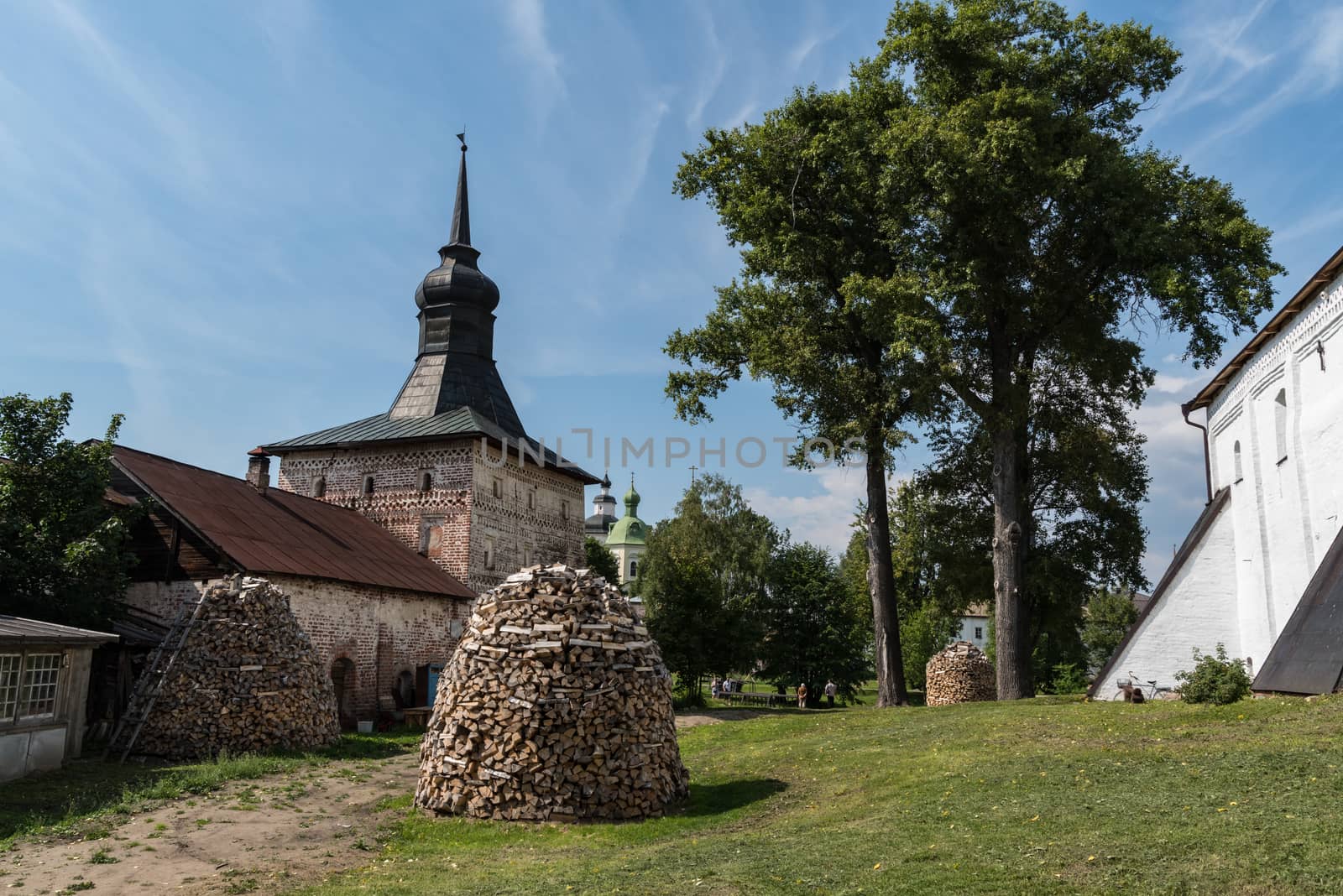 Deaf Tower and St. Sergius Church in the Kirillo-Belozersky Monastery, Vologda region. Russia