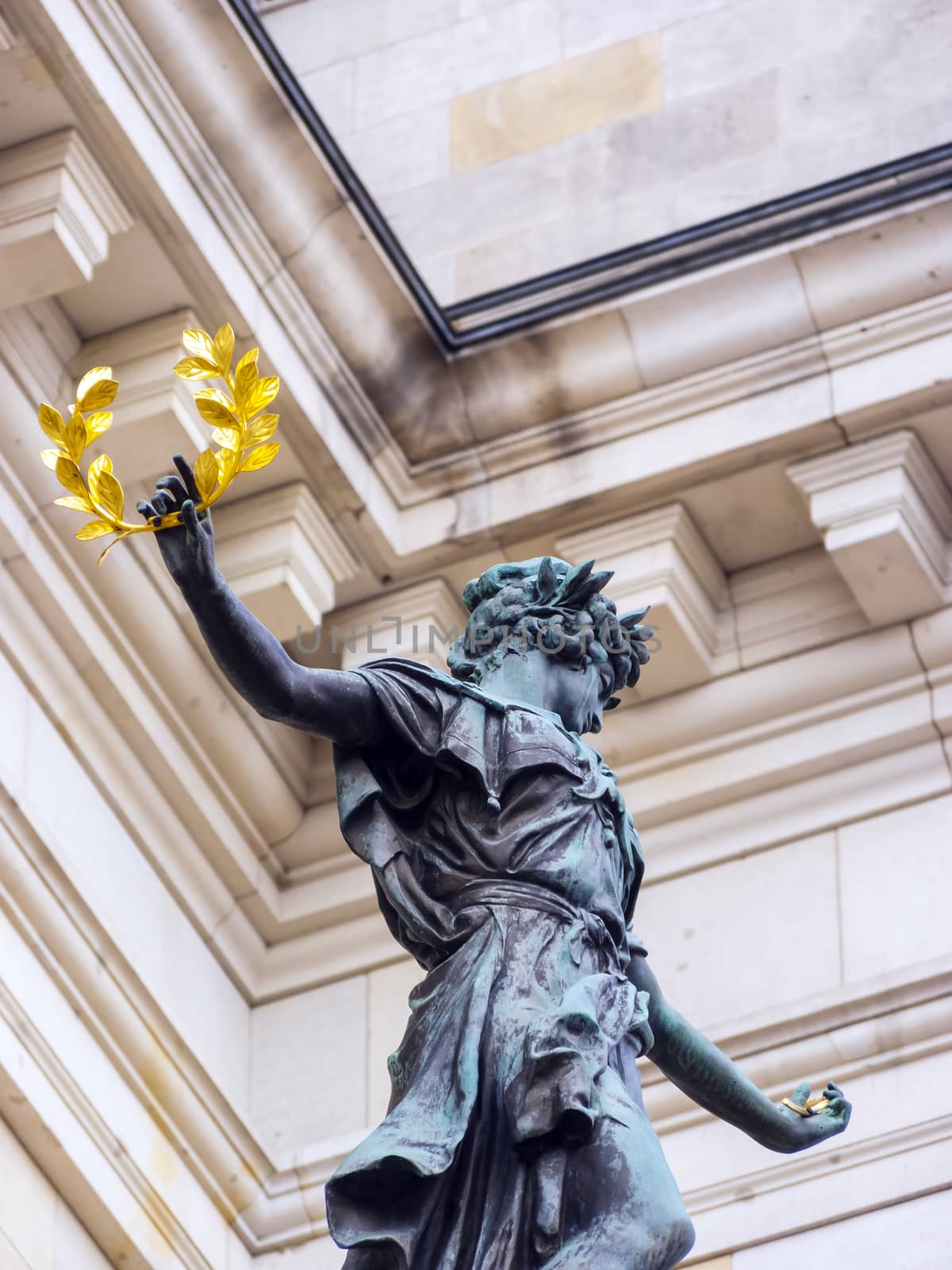 Statue in front of the Reichstag building, the seat of the German parliament by ankarb