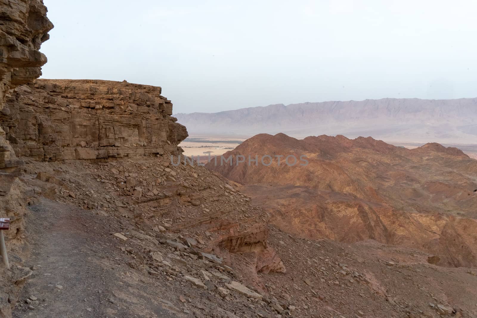 Hiking in desert nature landscape for health and vacation