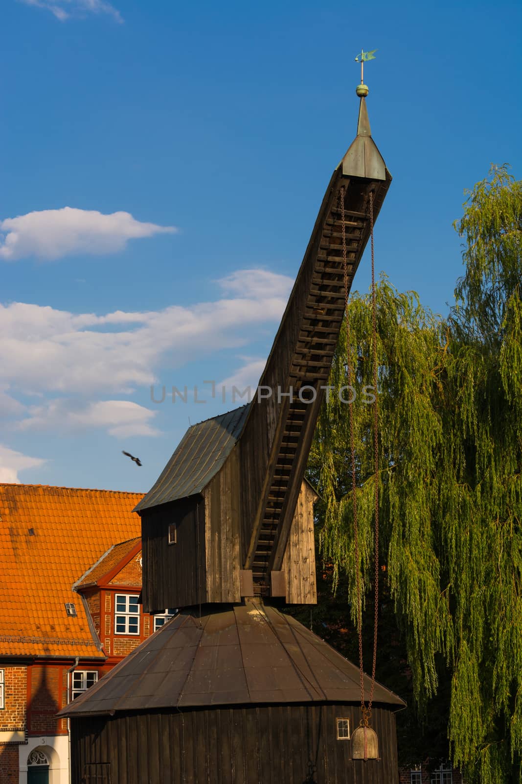 Historic harbor with old crane region Lueneburg - Lower Saxony-Germany