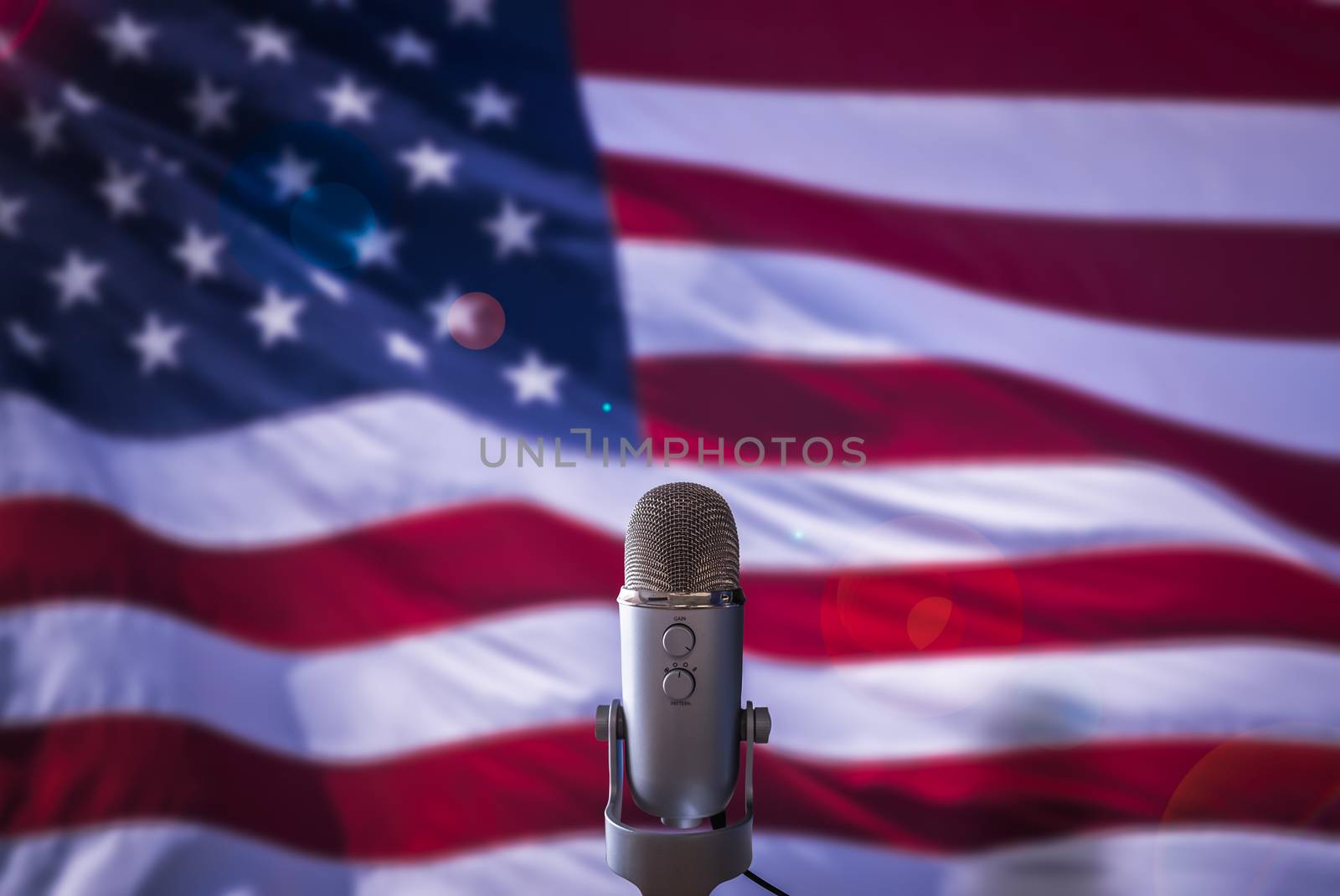 US Flag And Microphone by mrdoomits