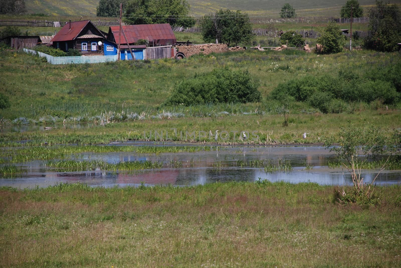 Old village of Russian countryside in summer