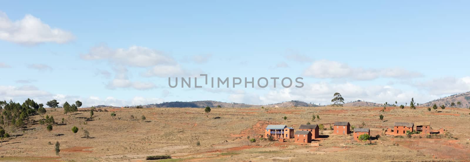 Village and landscape of Madagascar, somewhere between Andasibe and Antsirabe