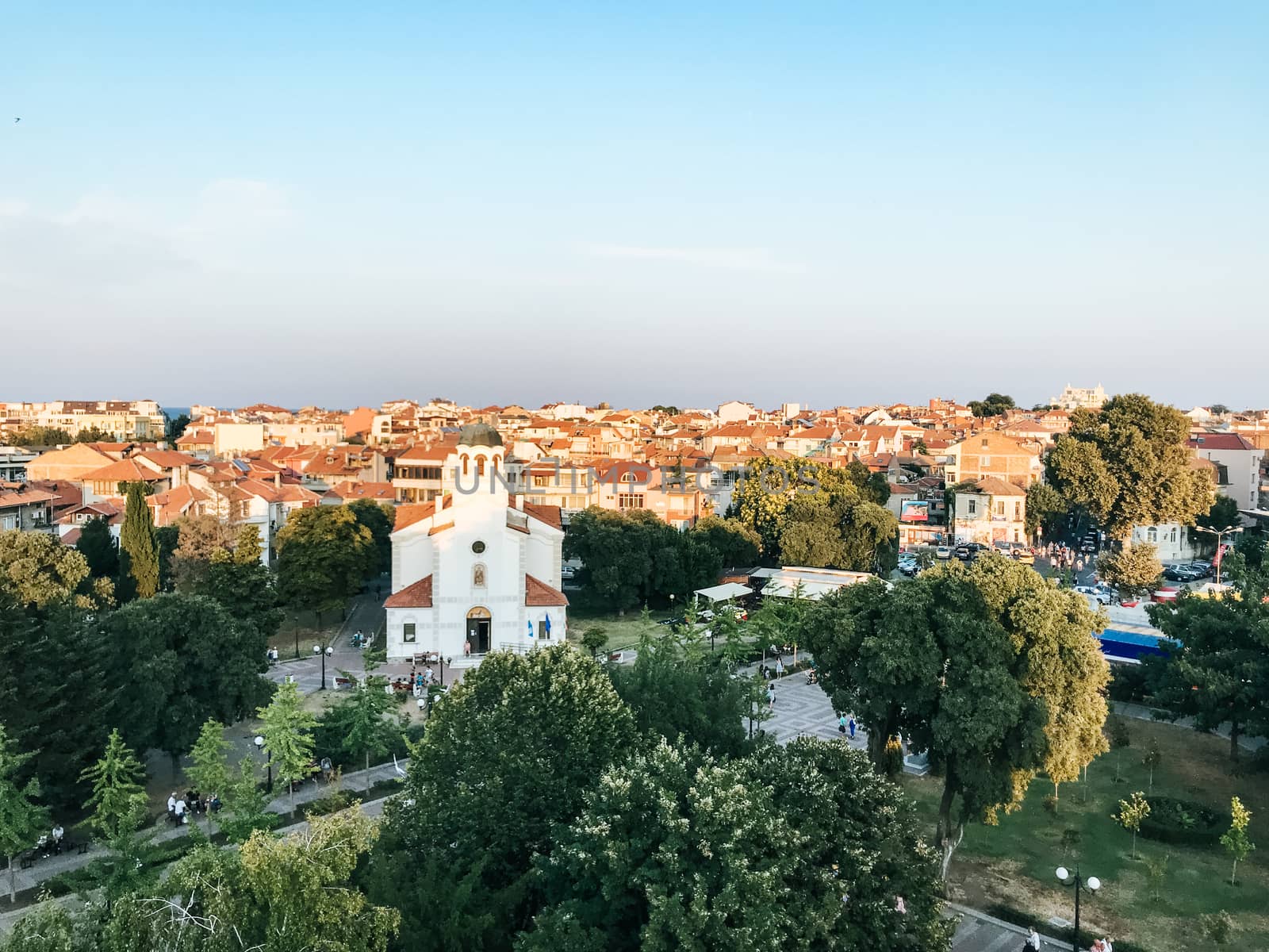 Pomorie, Bulgaria - September 03, 2019: Pomorie Is A Town And Seaside Resort In Southeastern Bulgaria, Located On A Narrow Rocky Peninsula In Burgas Bay On The Southern Bulgarian Black Sea Coast.