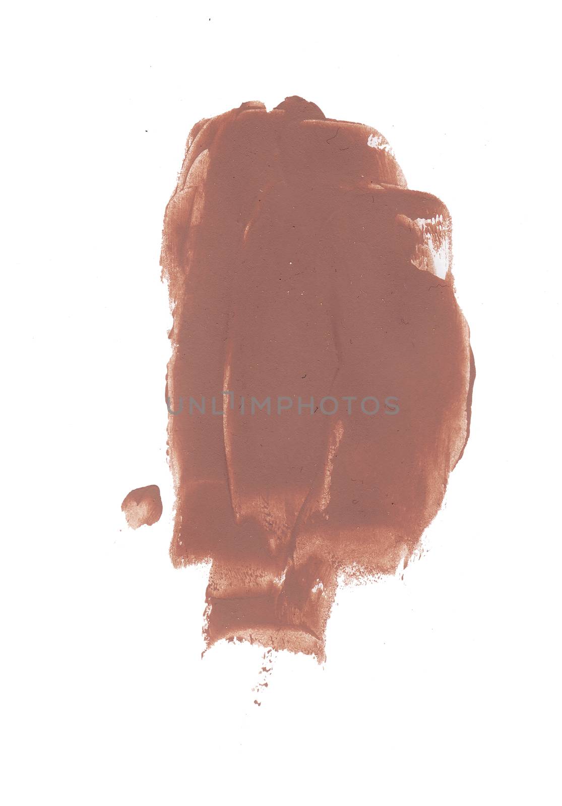 Foundation messy smear isolated on white background. Creamy texture makeup smudge illustration, brush stroke. For card, banner, poster design.