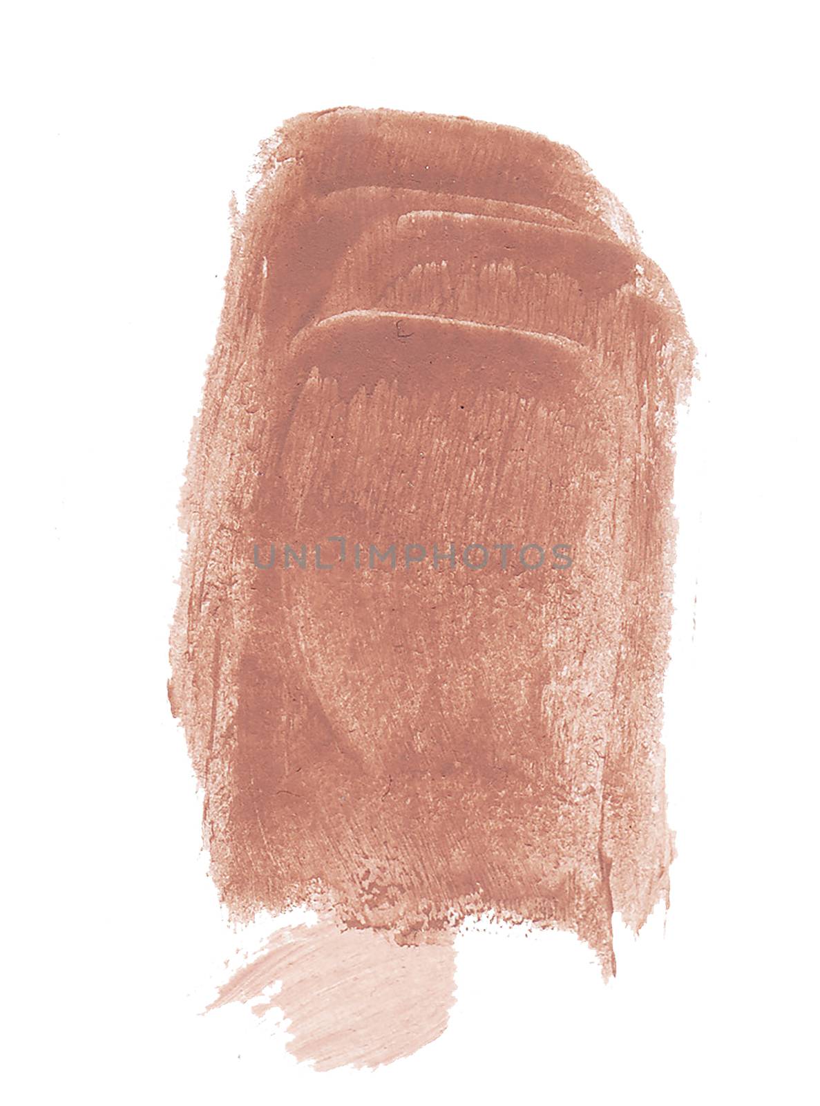 Foundation transparent smudge isolated on white background. Creamy texture makeup smudge illustration, brush stroke. For card, banner, poster design.