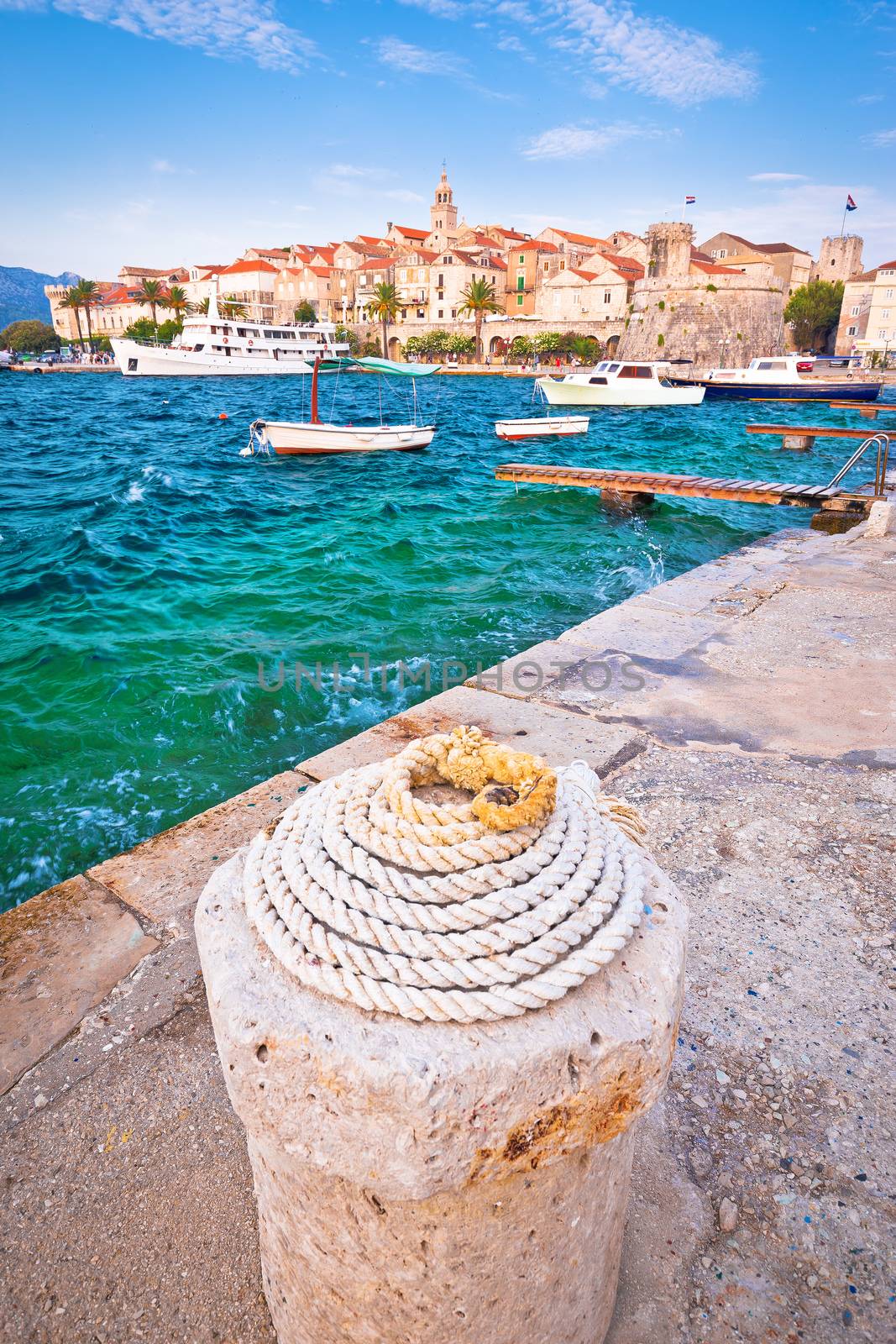 Historic town of Korcula vertical view by xbrchx