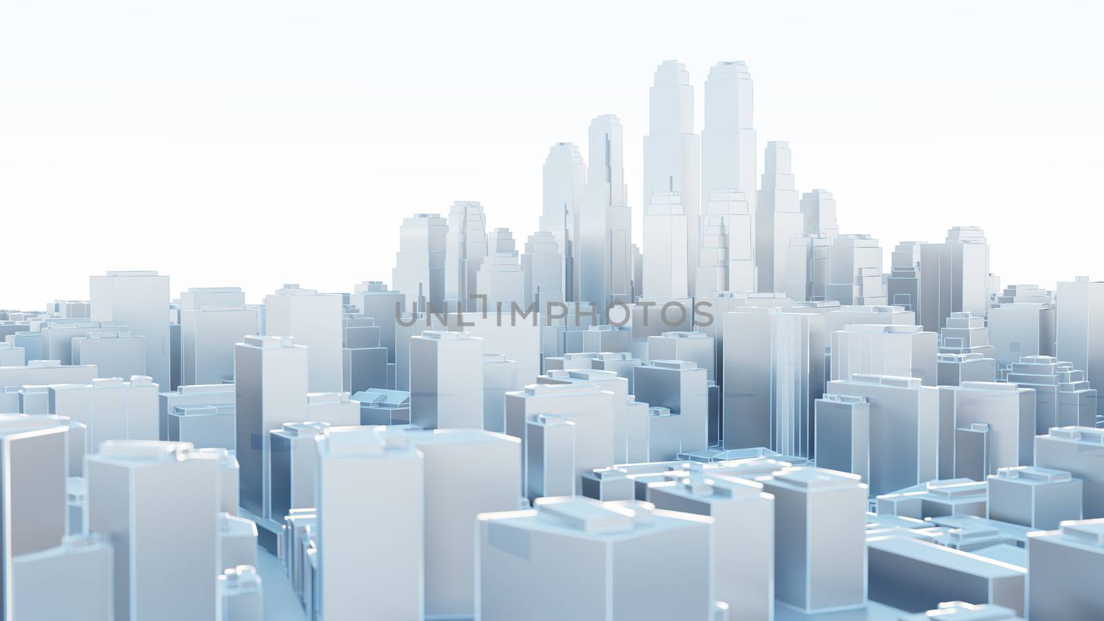 3d abstract modern city in sunny day by cherezoff