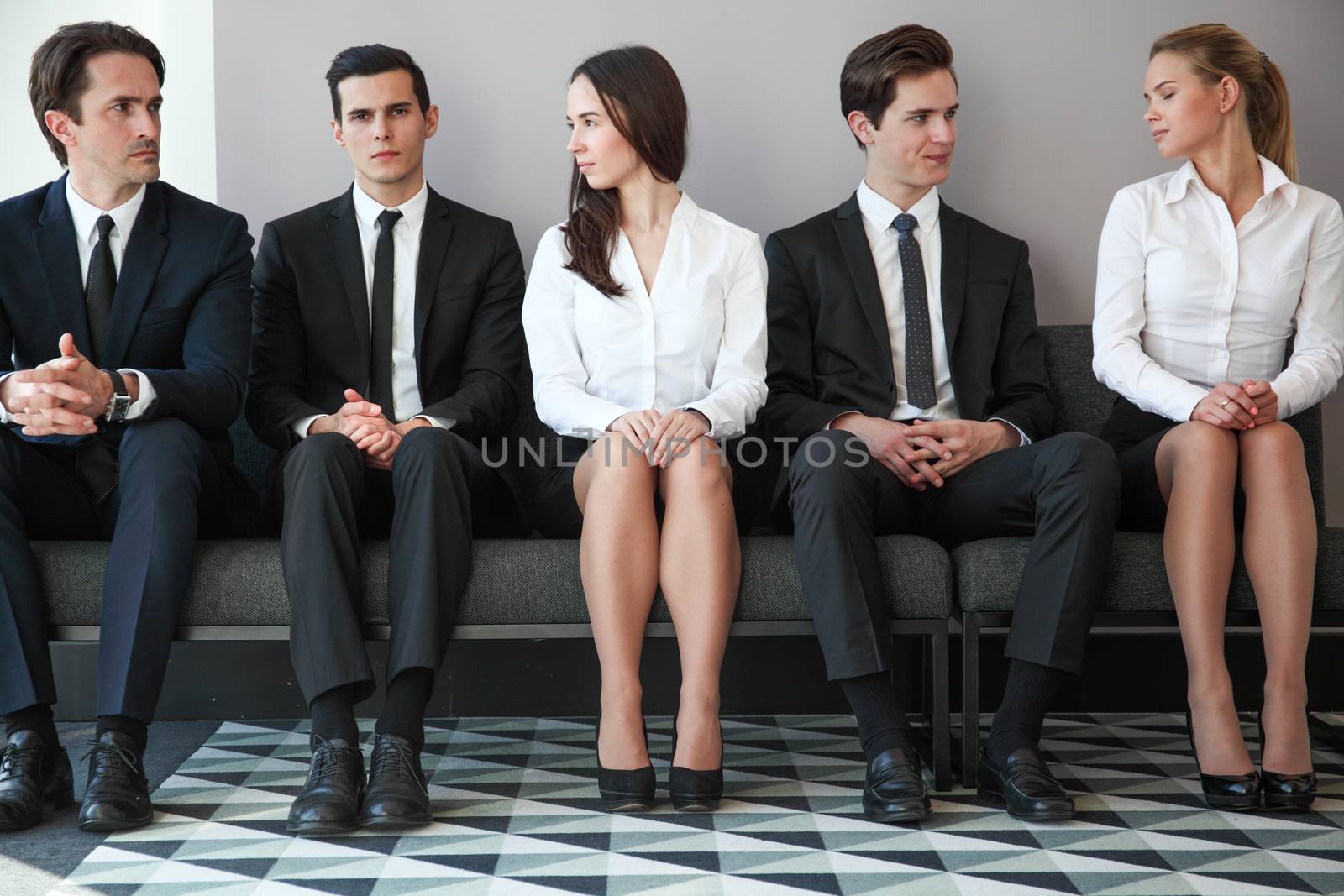 Human Resources Interview Recruitment Job Concept business people sitting in a row