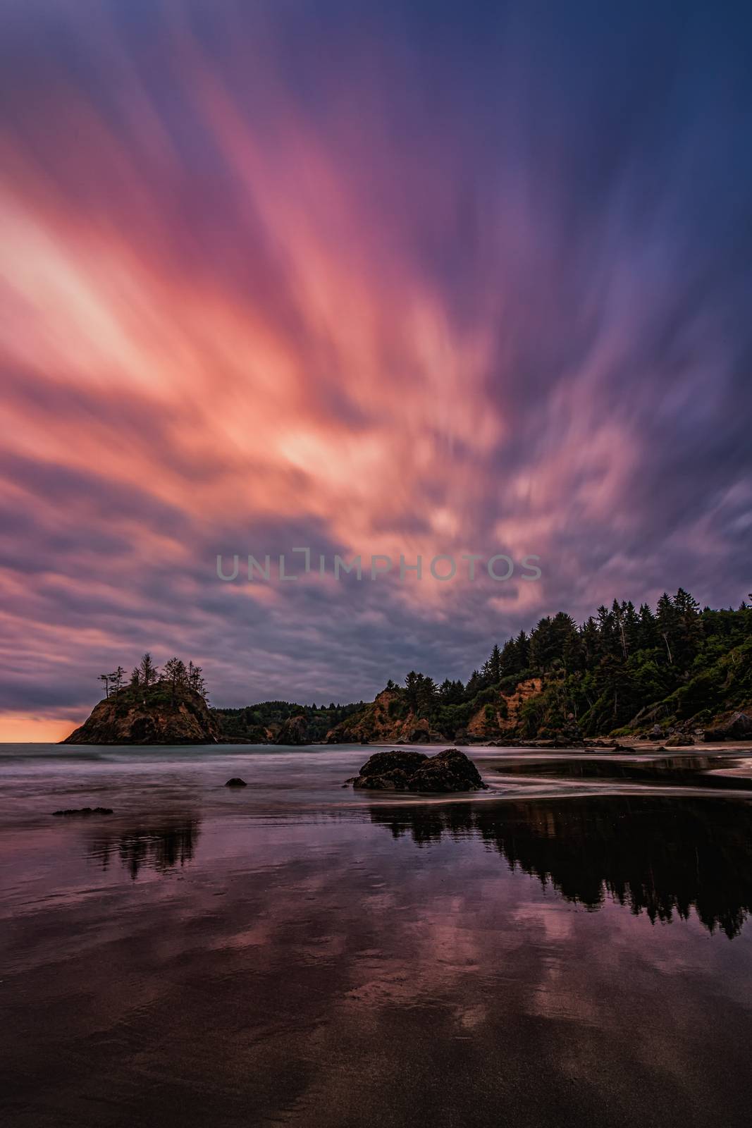 Dramatic Sunset at the Beach, Color Image by backyard_photography