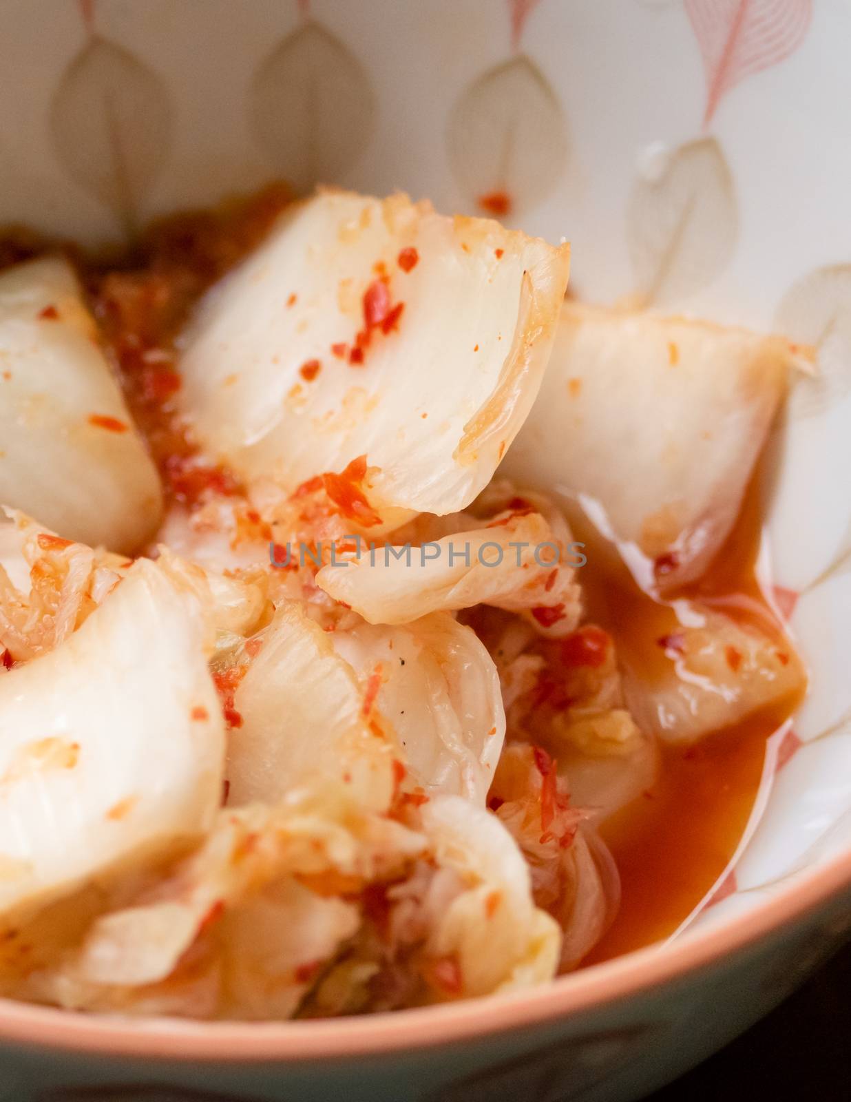 Korean spicy kimchi in a bowl