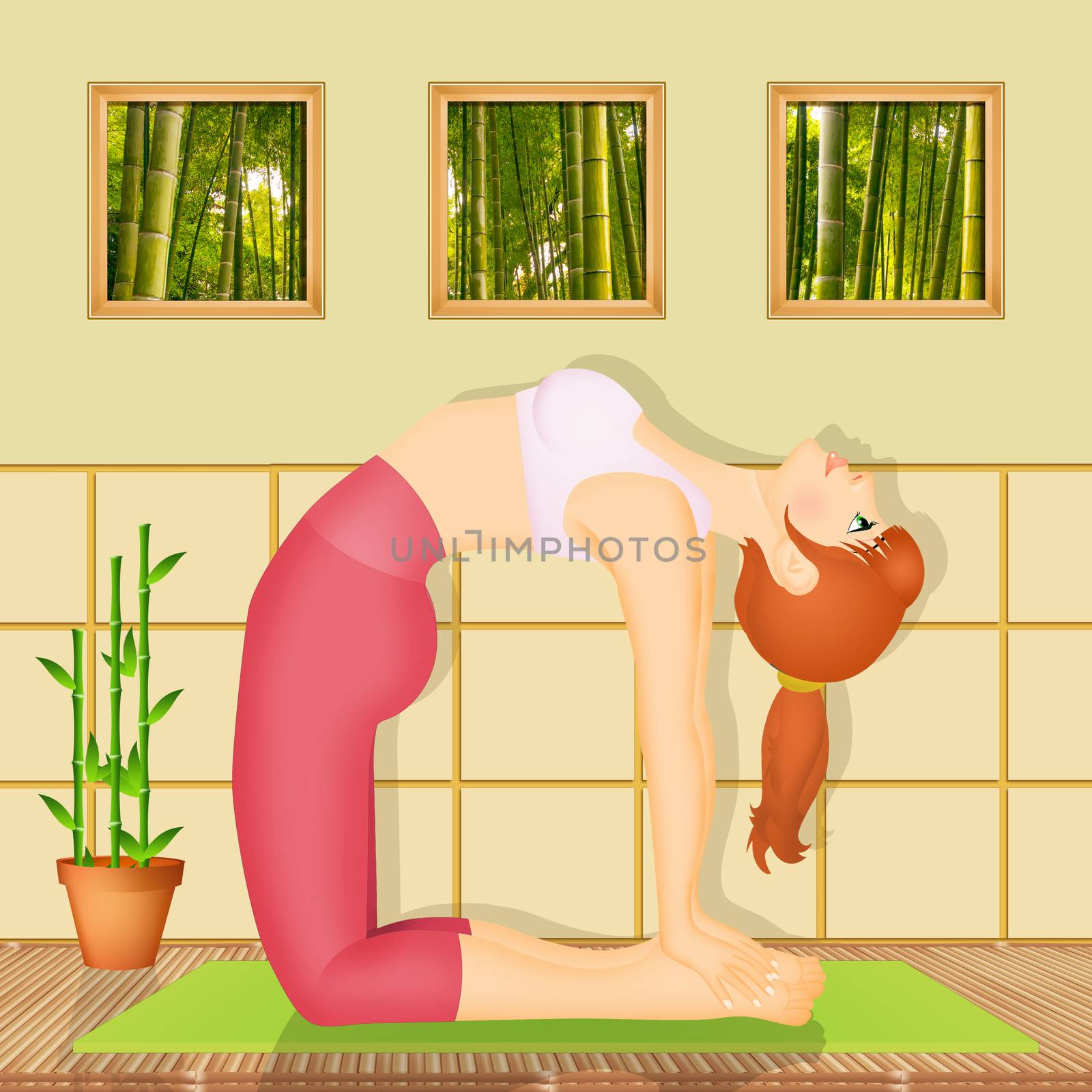 illustration of yoga camel pose