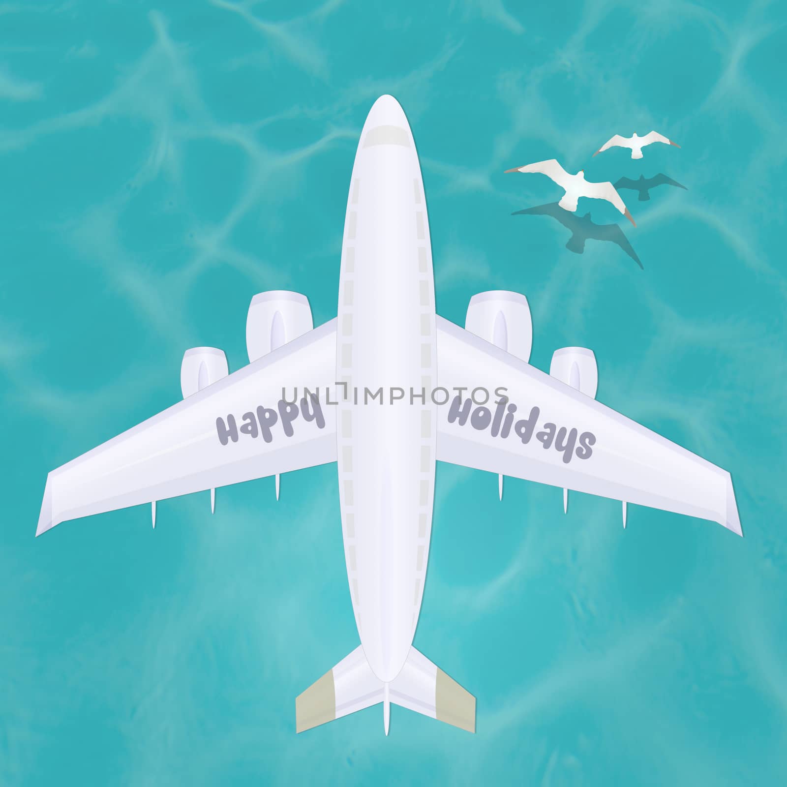 airplane from above summer holidays by adrenalina