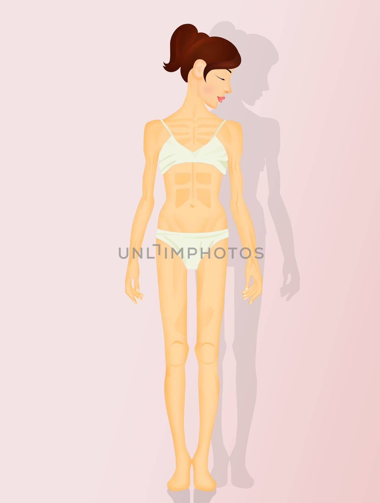 illustration of anorexia by adrenalina