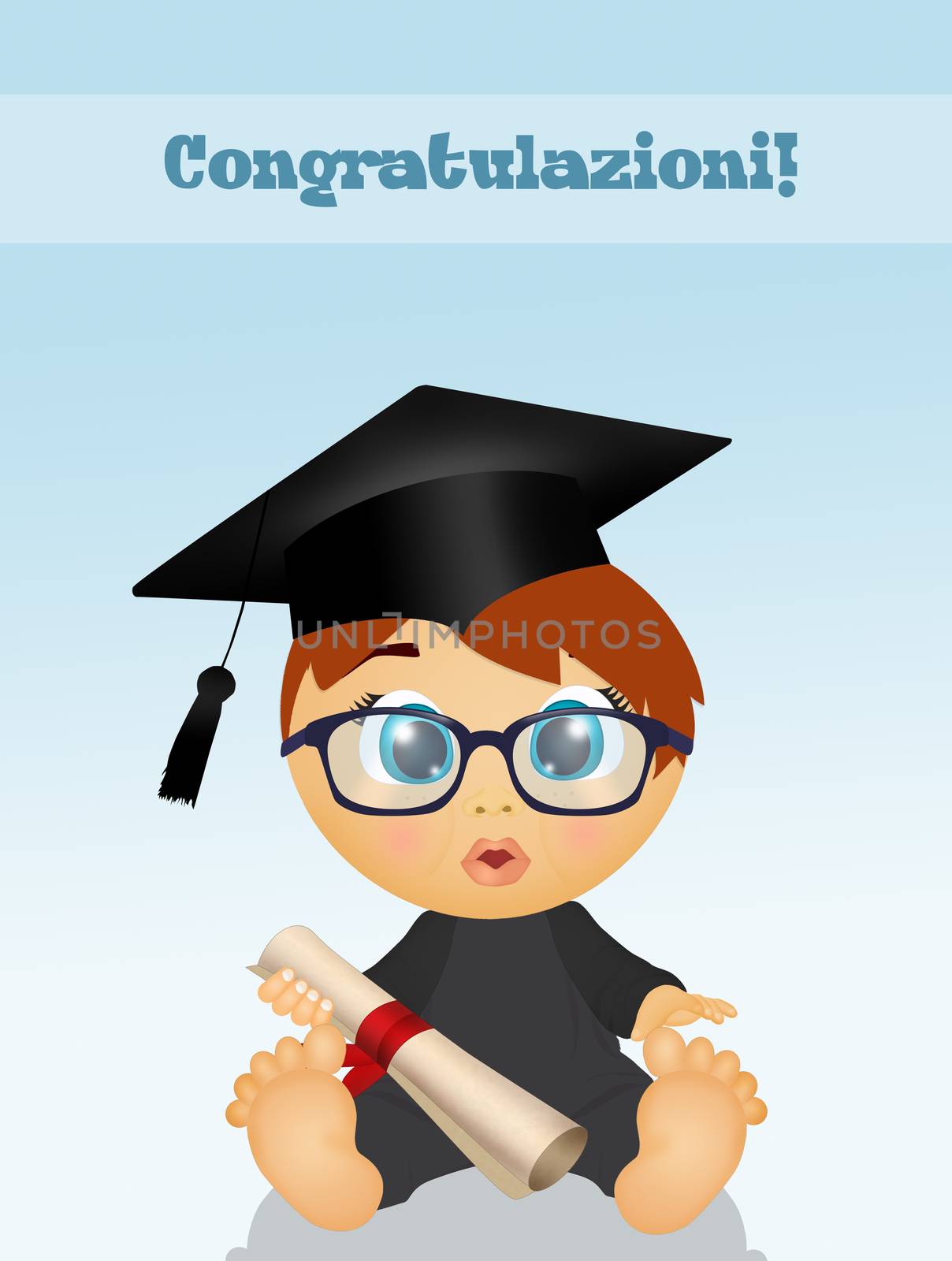 illustration of baby graduate by adrenalina