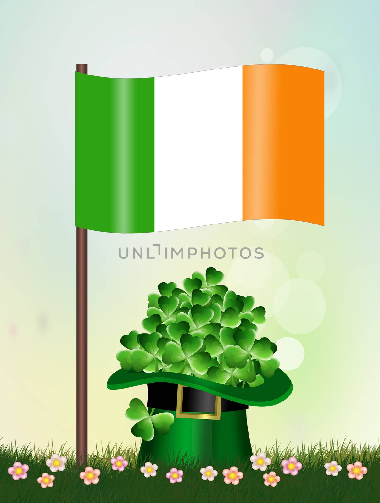 Irish flag for St. Patrick's Day by adrenalina