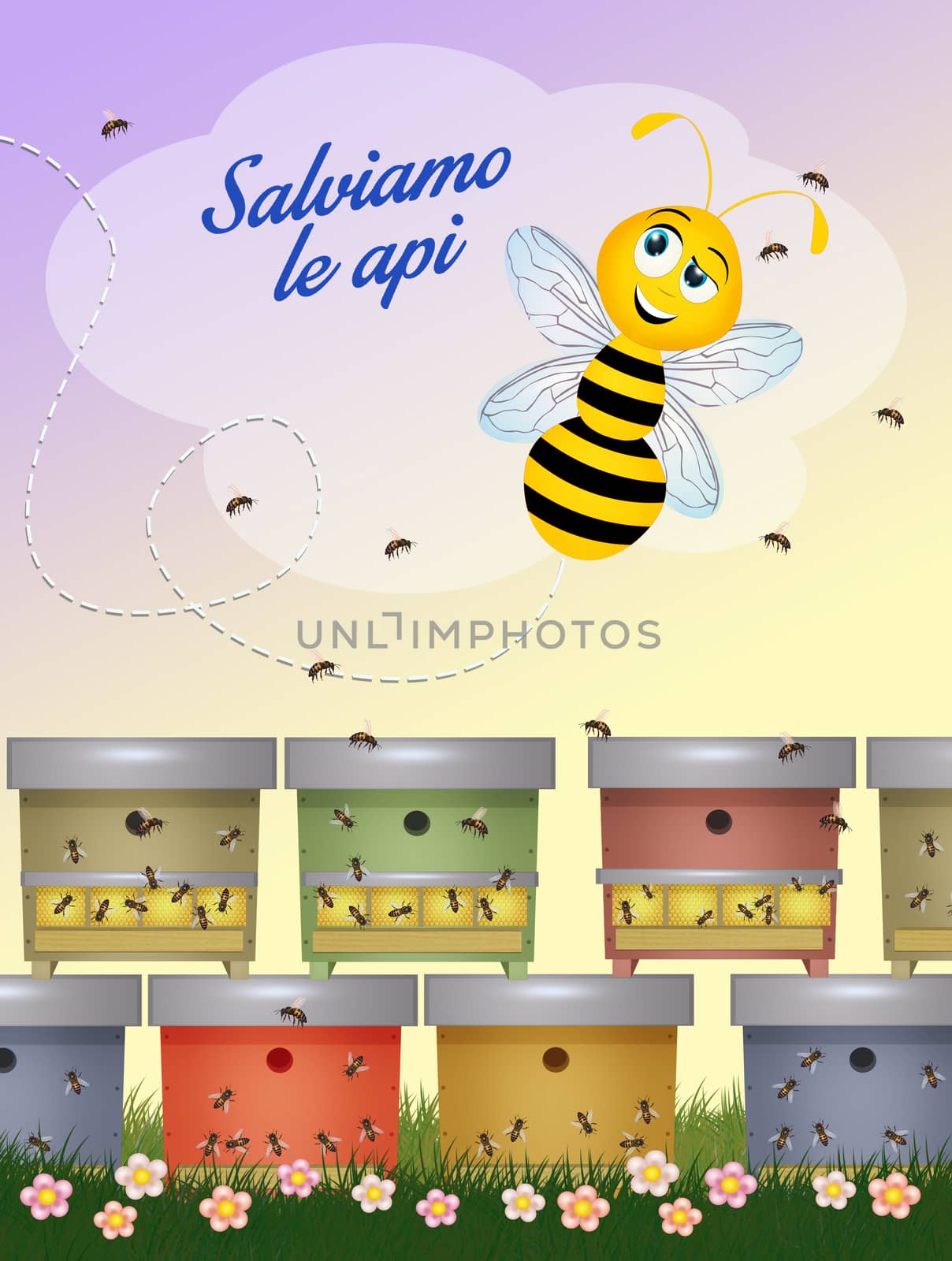 postcard for saving bees by adrenalina