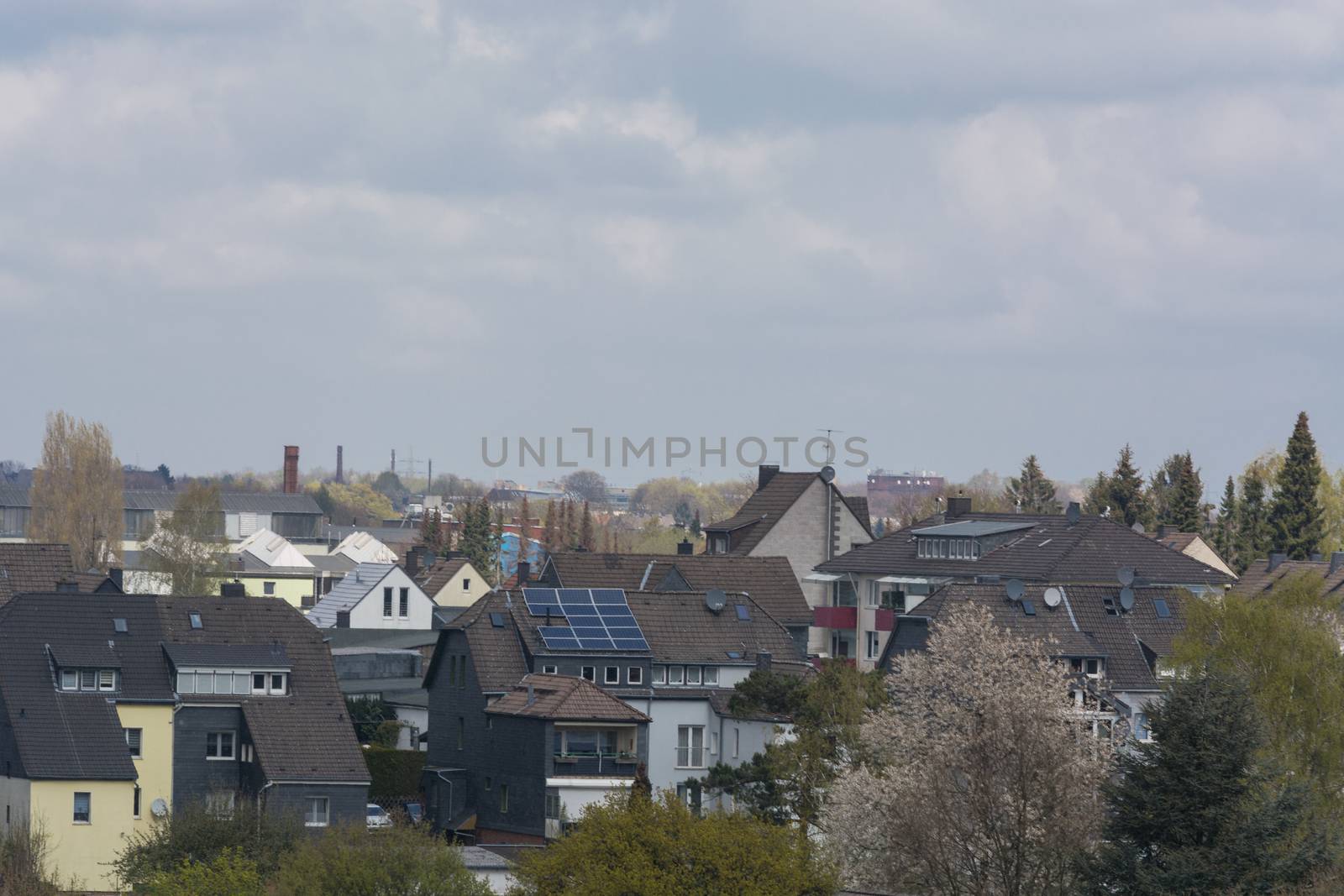 Panoramic shot, skyline of the city of Velbert
with sights